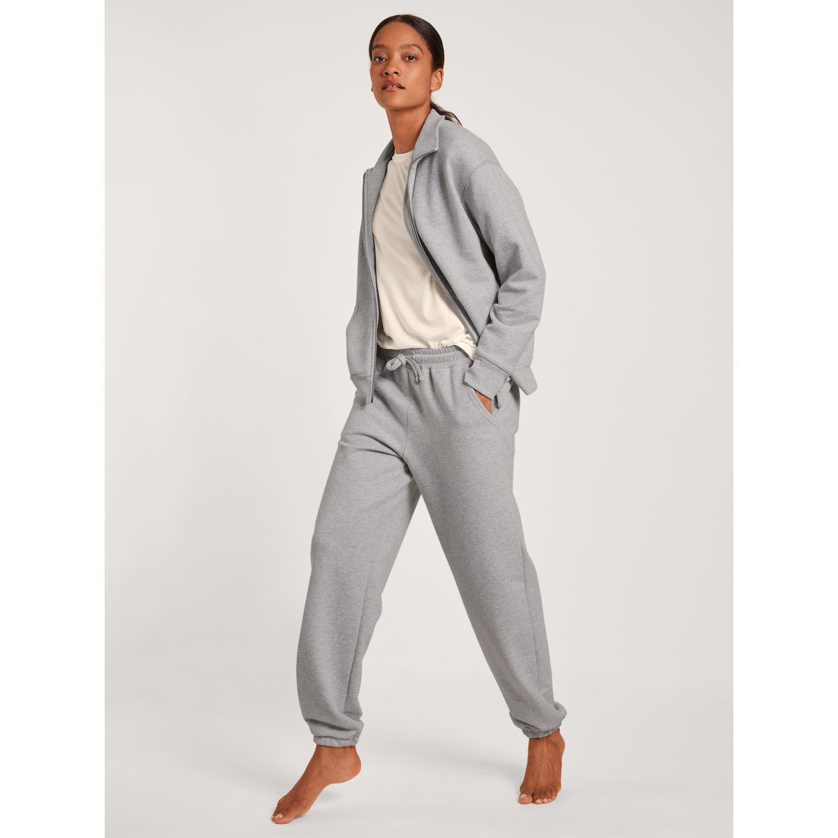 Veste, Cradle to Cradle Certified® manches longues Coton LOUNGE & RELAX gris mélangé, CALIDA