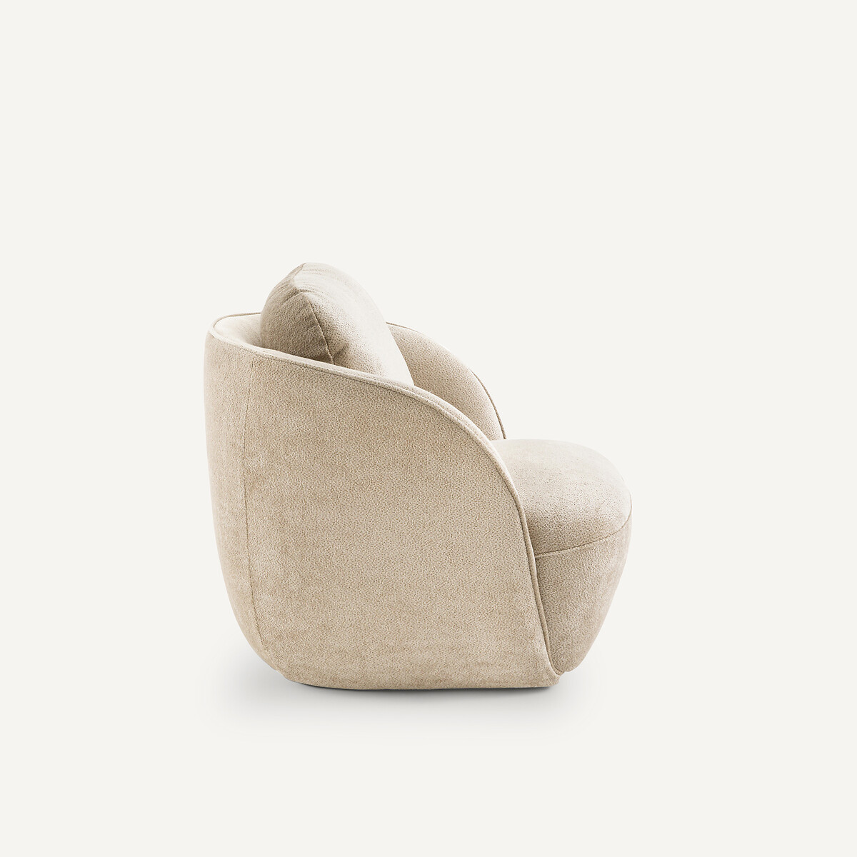 Fauteuil boule tissu velours, Alpine beige shiitake, AM.PM