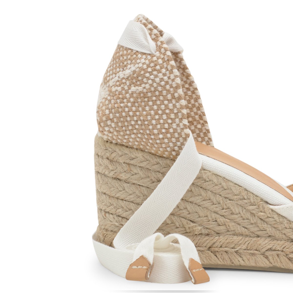 Espadrilles compensées à lacets avec plateforme tressée CARINA PLATFORM blanc, CASTANER