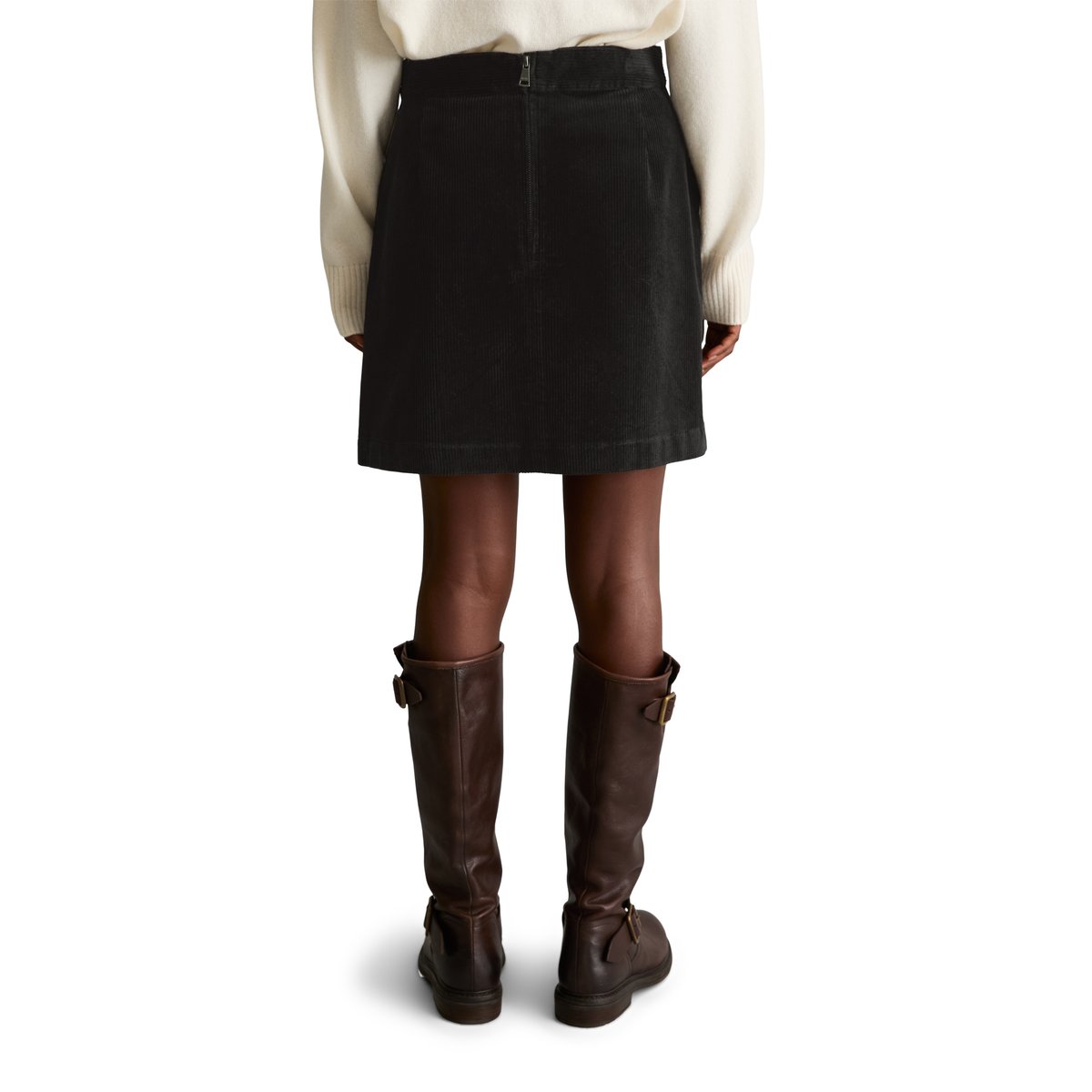 Cordrock A-Shape en coton stretch noir, MARC O’POLO DENIM