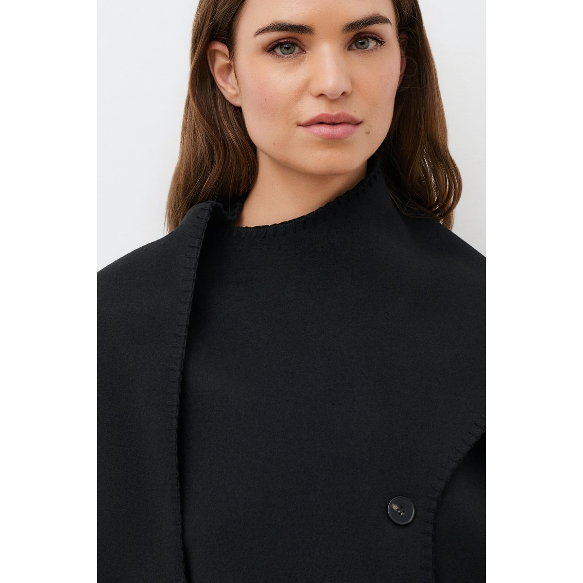 Poncho ample col rond HESTELA noir, CAROLL