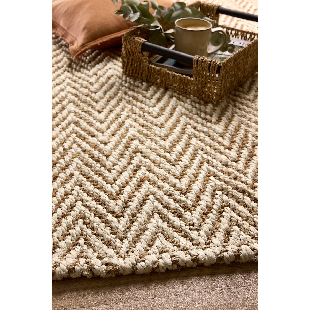 Herringbone Handwoven Jute Rug natural, SO'HOME