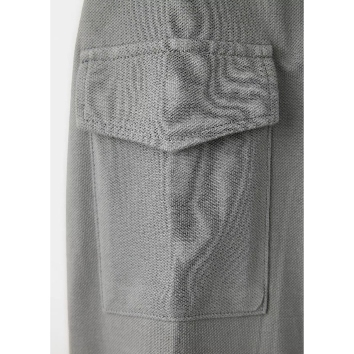 Polo en coton à manches longues et poche kaki, MANGO TEEN