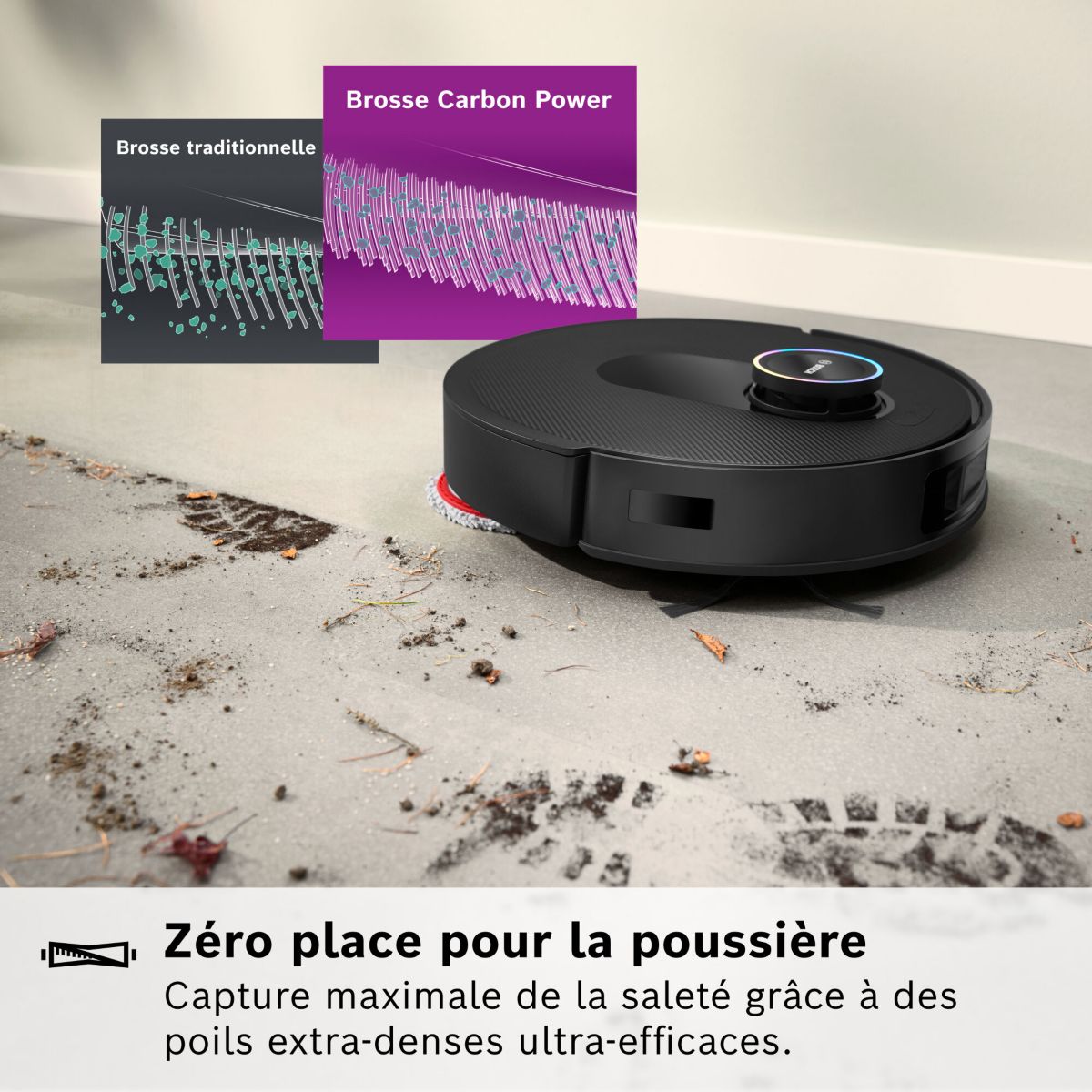 Robot Aspirateur Laveur Spotless Max Noir couleur unique, BOSCH