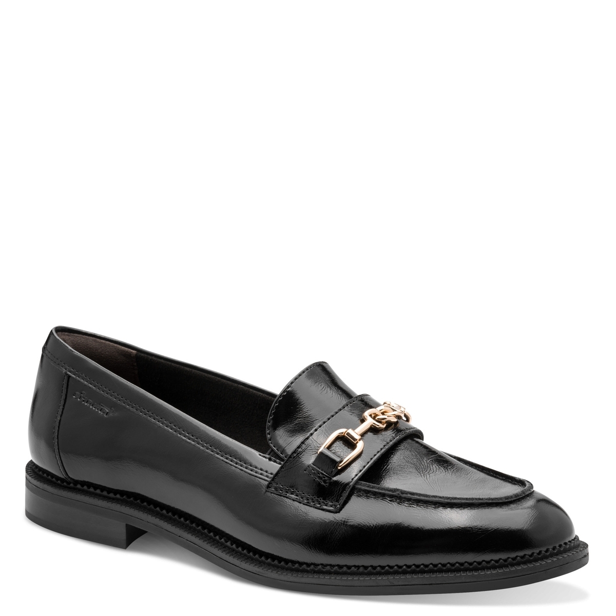 Slipper en cuir noir, TAMARIS