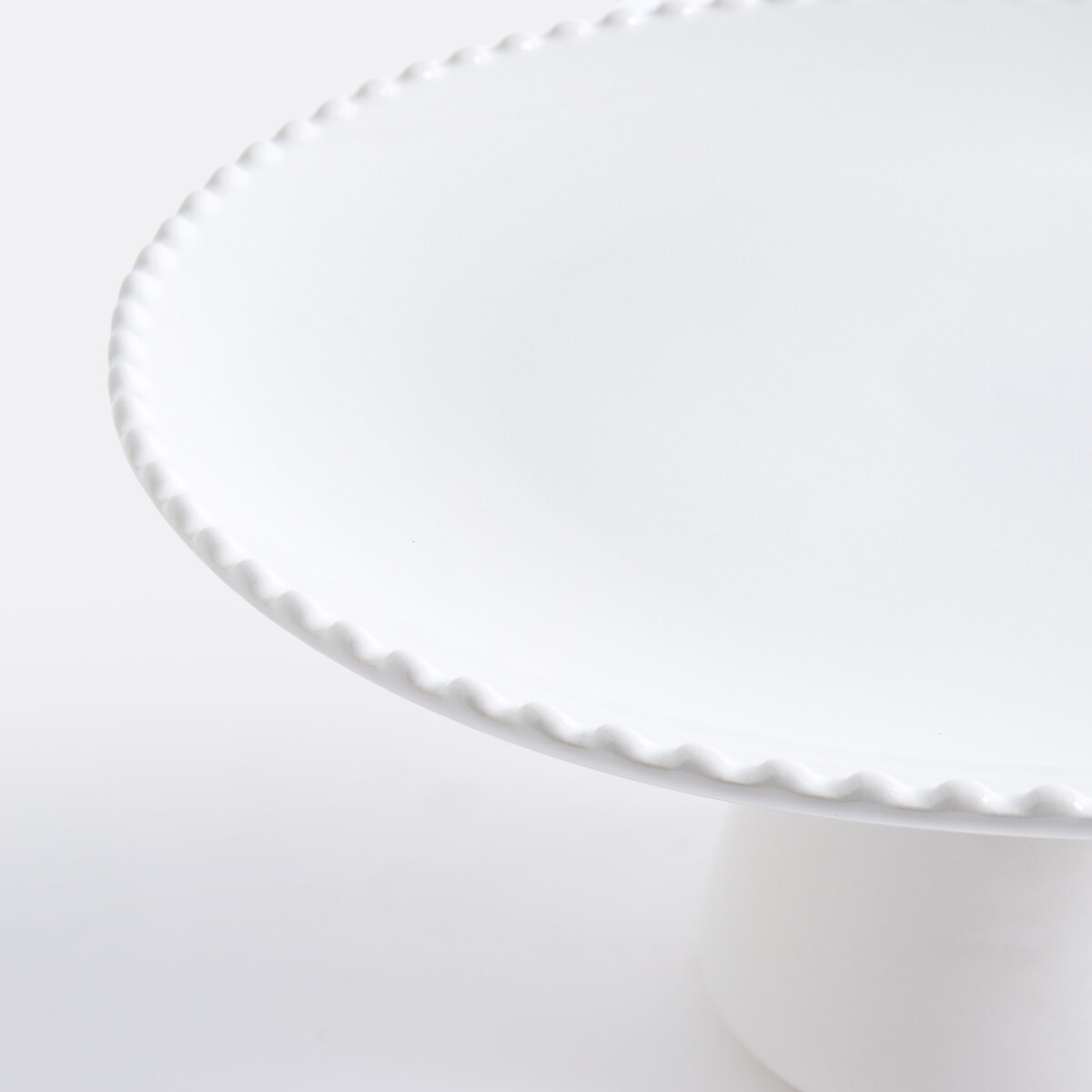 Akoya Stoneware Cake Stand with Beaded Edge ecru , LA REDOUTE INTERIEURS
