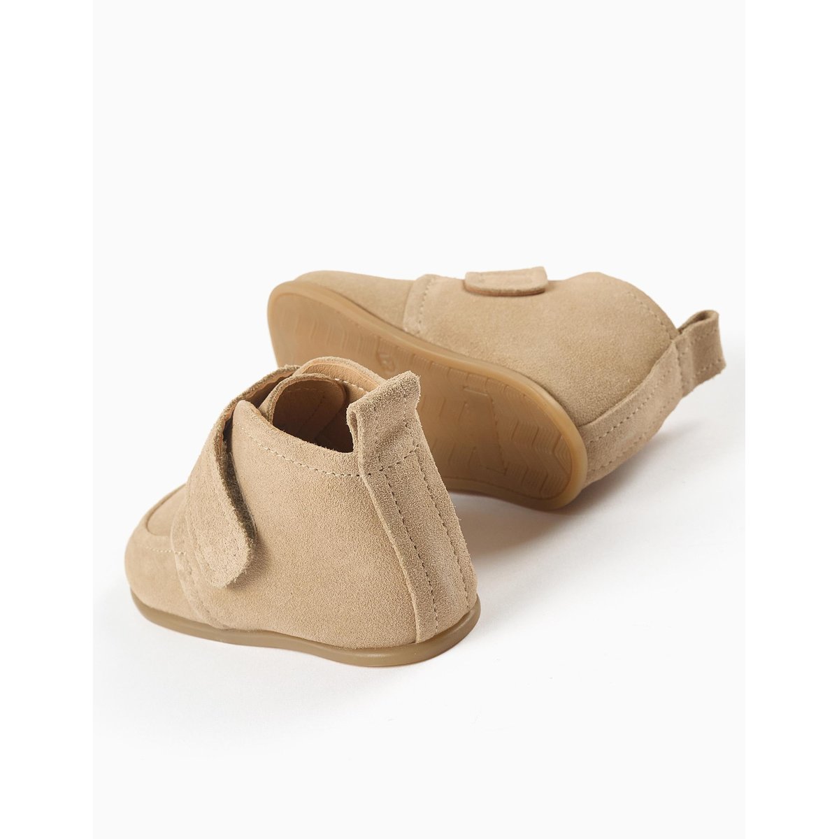 Bottines Barefoot en daim et à scratch beige, ZIPPY