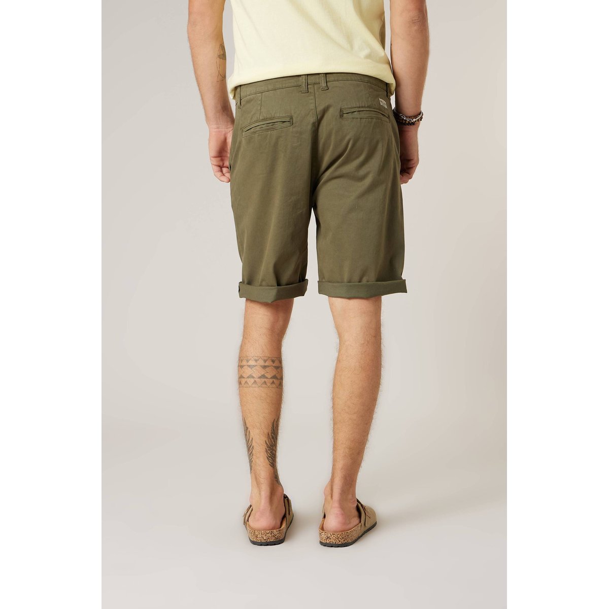Bermuda regular homme en coton stretch VARTY lichen, DEELUXE