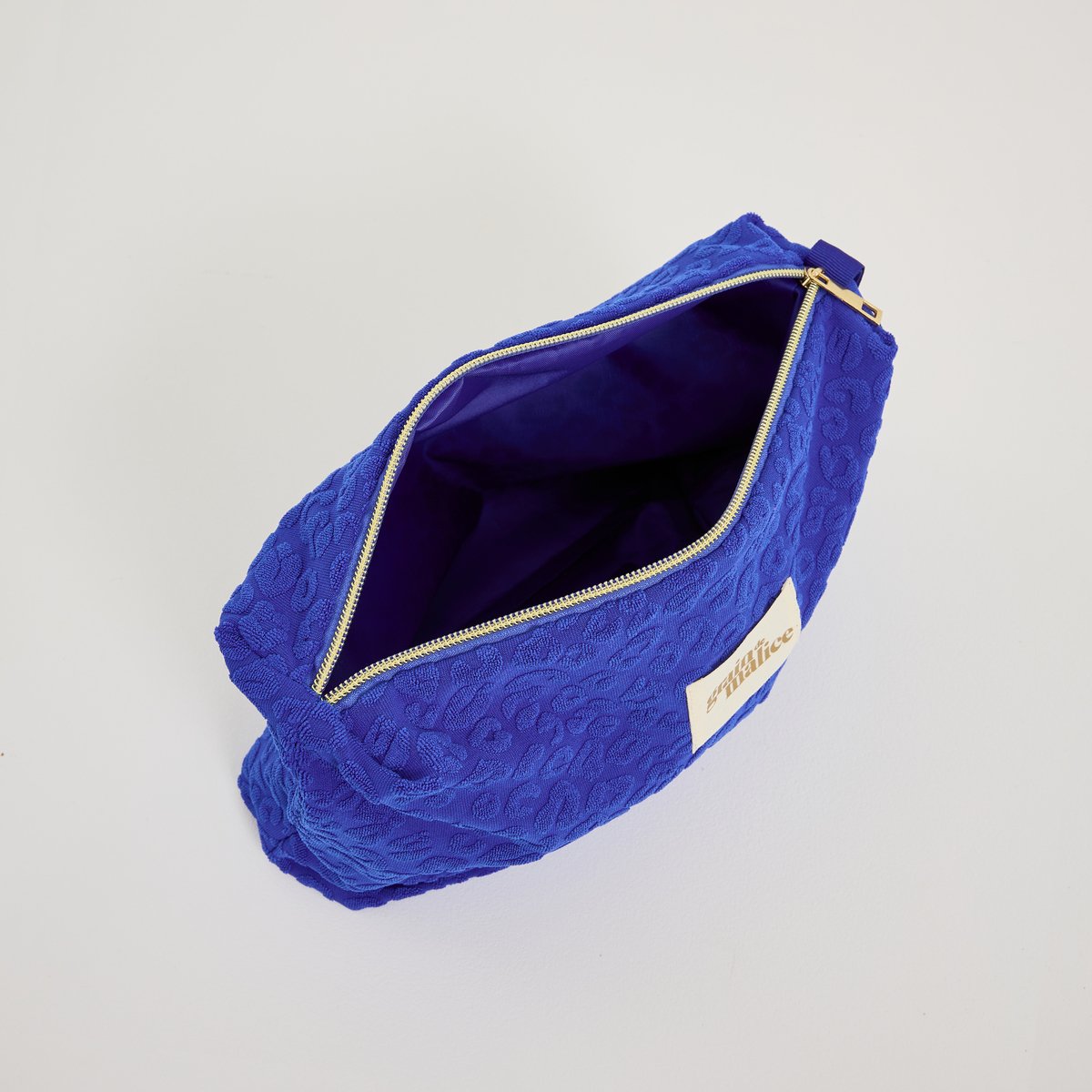 Trousse de toilette zippée éponge bleu, GRAIN DE MALICE