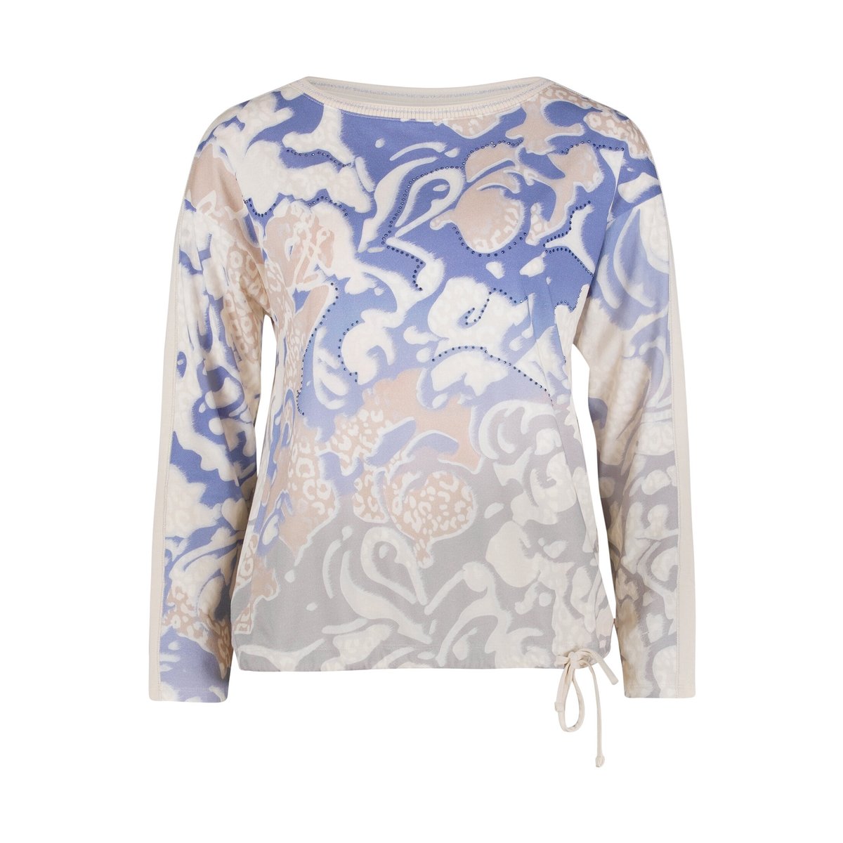 Haut casual à cordon coulissant sous tunnel bleu/beige, BETTY BARCLAY