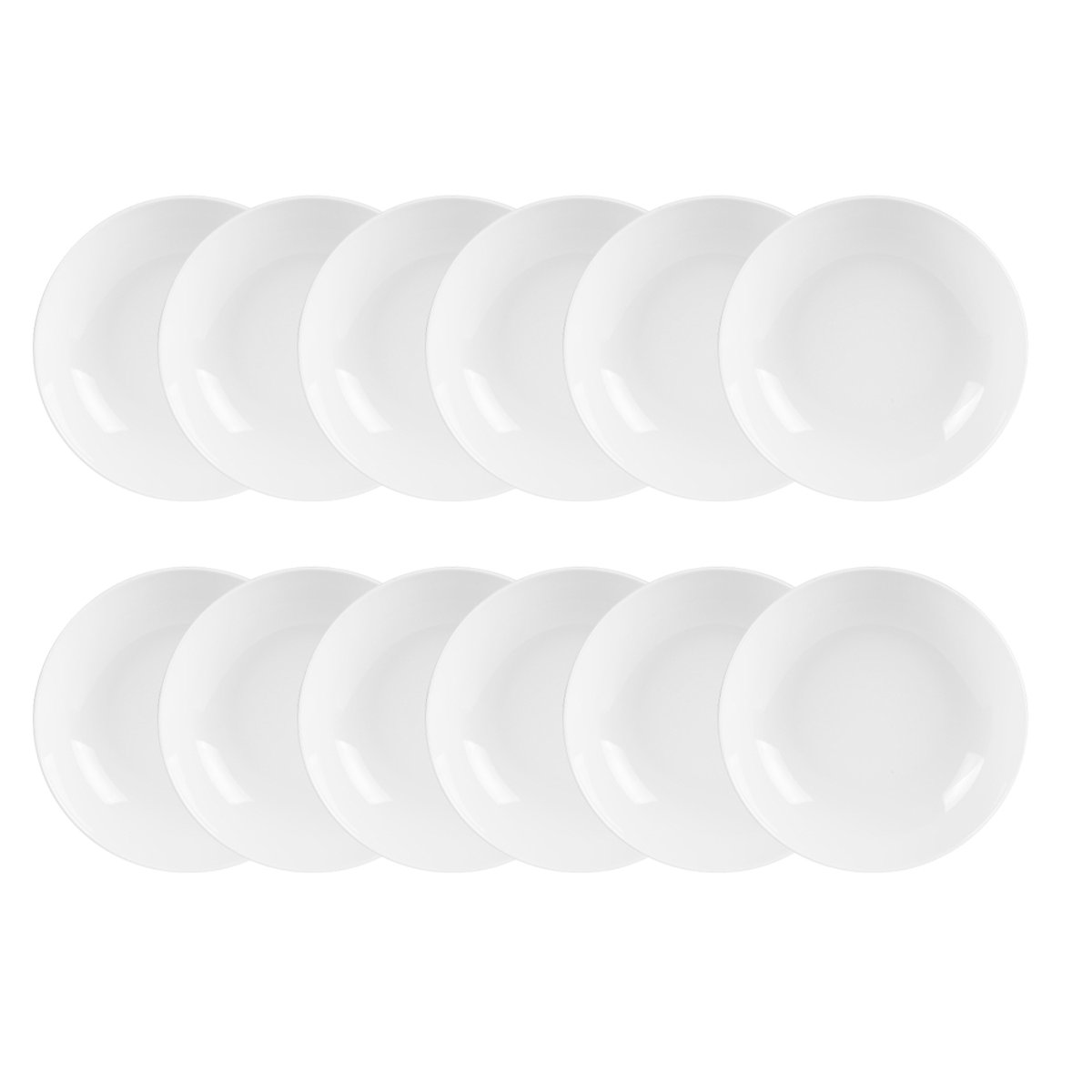 Maxi lot 12 assiettes creuses Zen 20 cm - ZEN blanc, TREND'UP