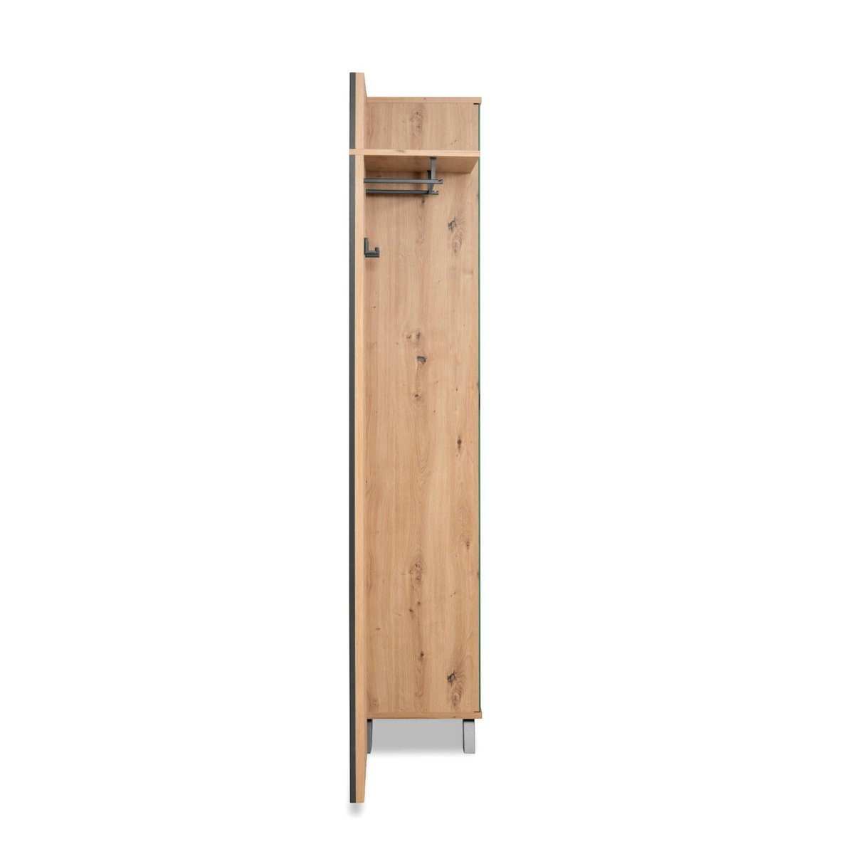 Vestiaire d'entrée moderne 1 porte avec miroir ALVA bois naturel, PIER IMPORT