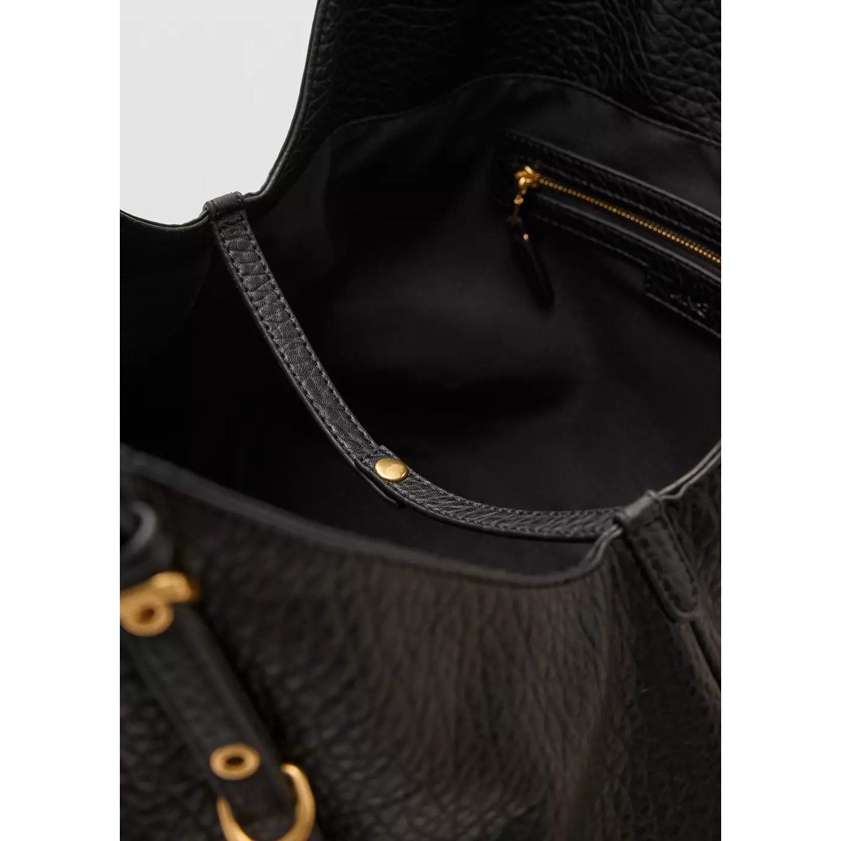 Sac seau boucles noir, MANGO
