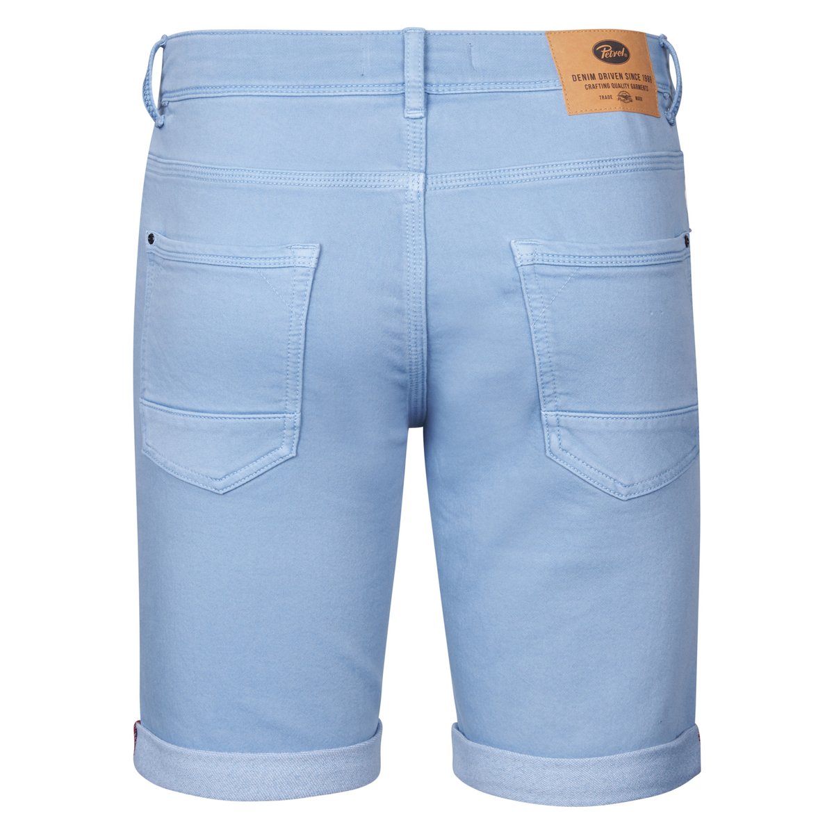 Short en denim coloré jackson coconut bleu navy blue, PETROL INDUSTRIES