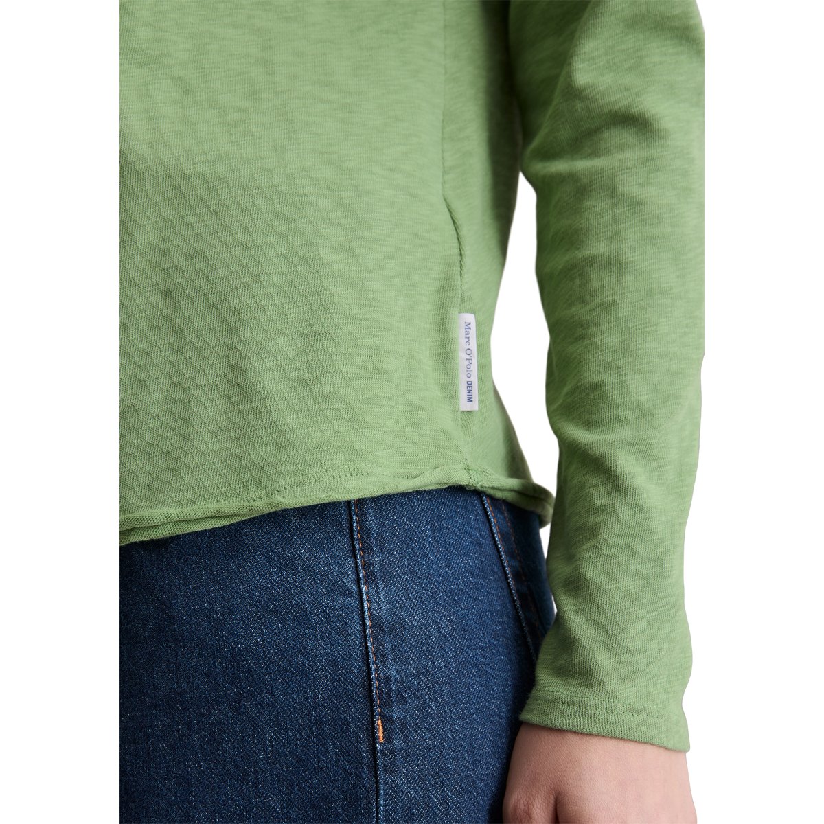 T-shirt long régulier en coton organique gris, MARC O’POLO DENIM