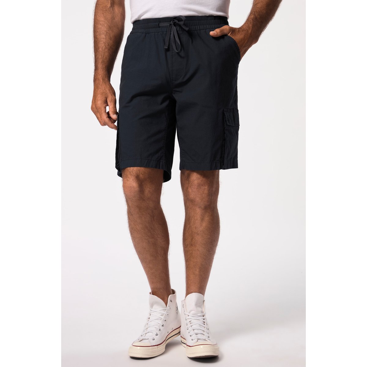 Bermuda esprit vintage, taille élastique bleu marine, JP1880