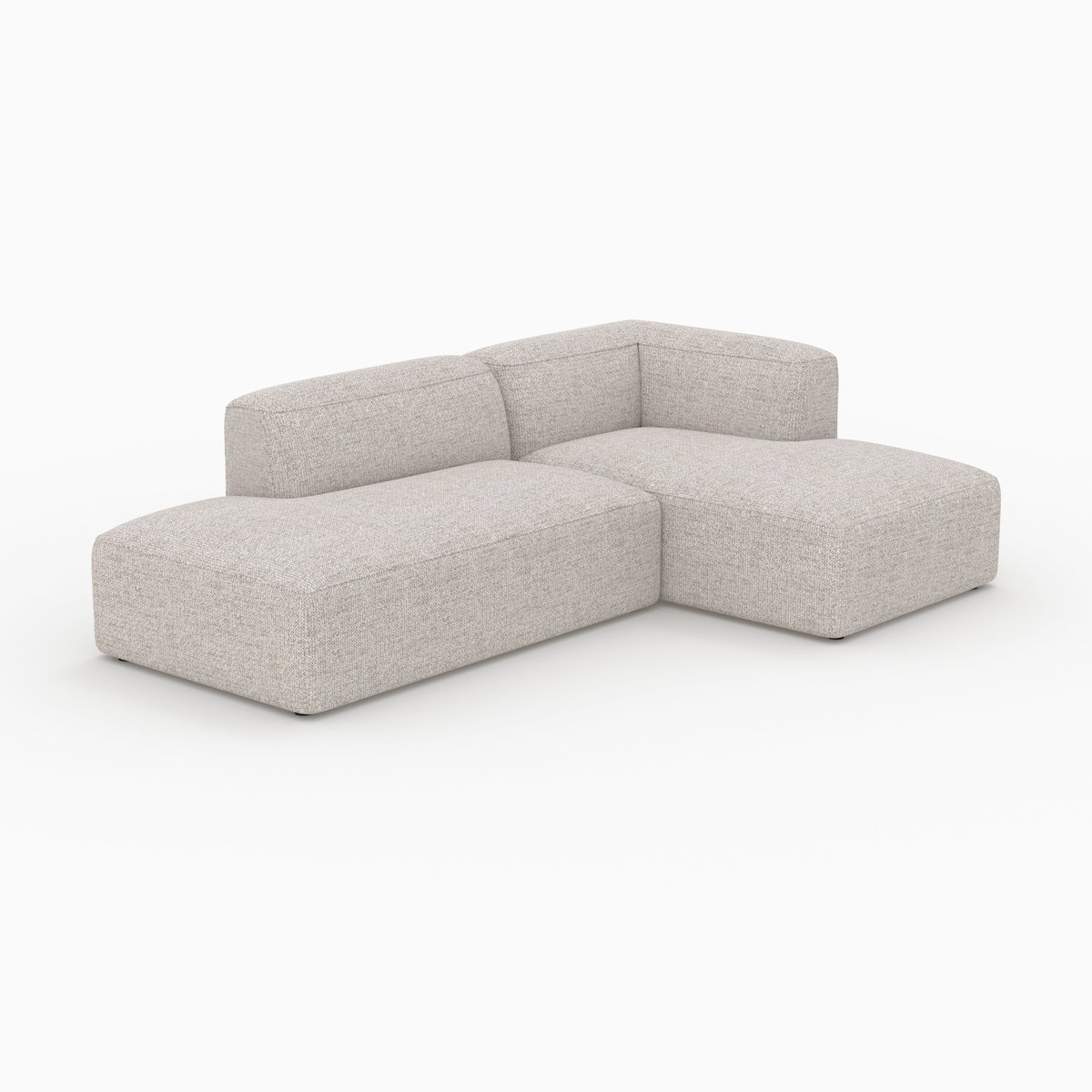 Canapé d'angle droit modulable en tissu 4 places - HESTIA beige, MAISON PAVANE