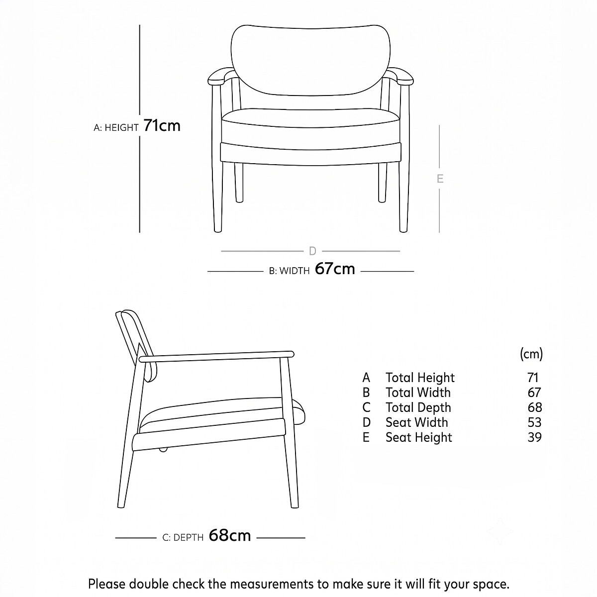 Ashwell Fabric Armchair white, SWOON