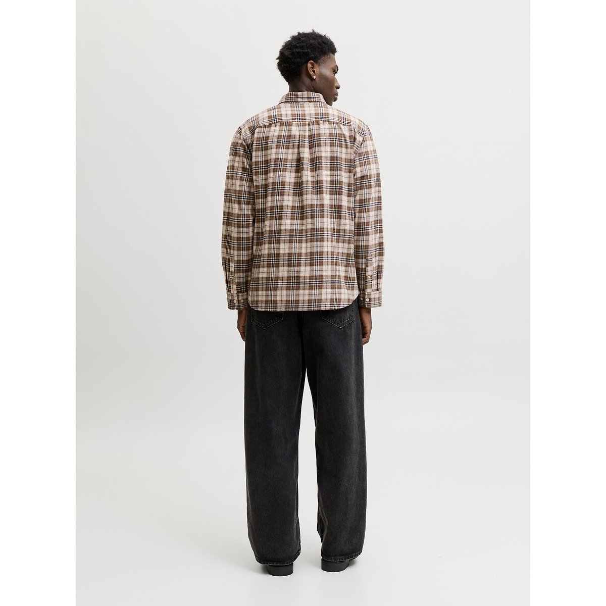 Hemdbluse mit langen Ärmeln kariert braun/beige, JACK & JONES