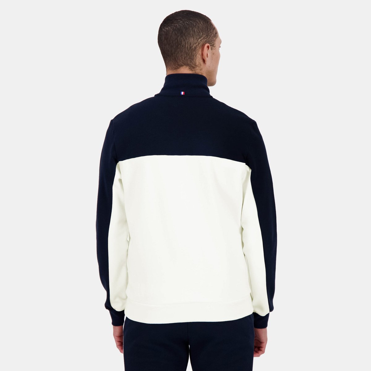 Sweat zippé Tricolore beige, LE COQ SPORTIF