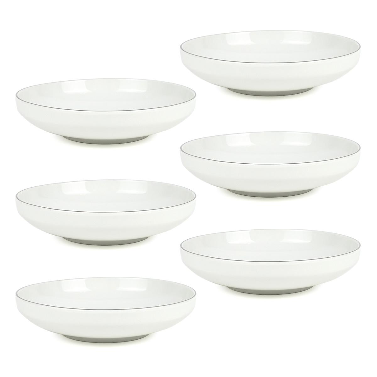 Lot de 6 assiettes creuses - "Sélène" couleur unique, LAGUIOLE CUISSON