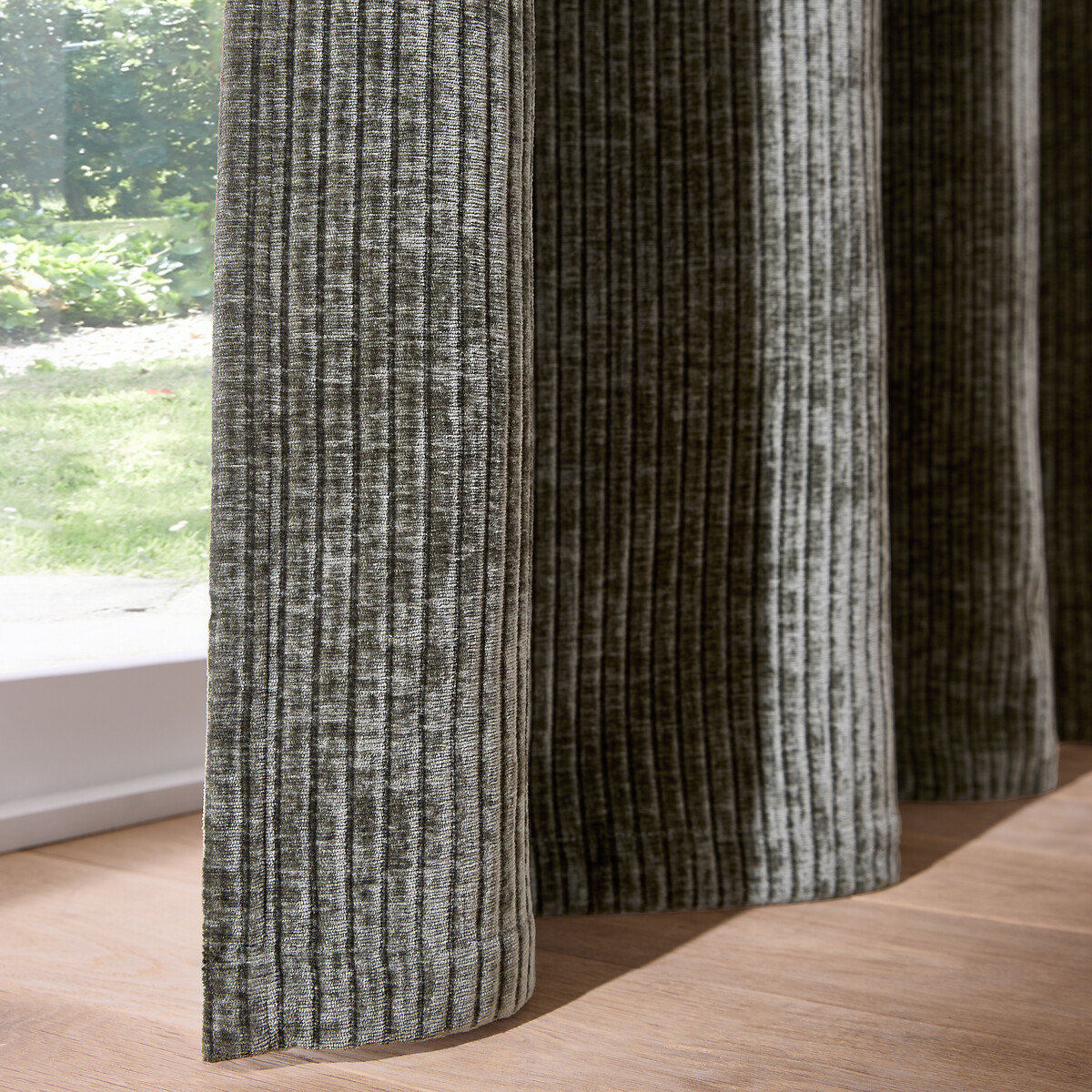 Carly Corduroy Pencil Pleat/Wave Header Curtain khaki, LA REDOUTE INTERIEURS