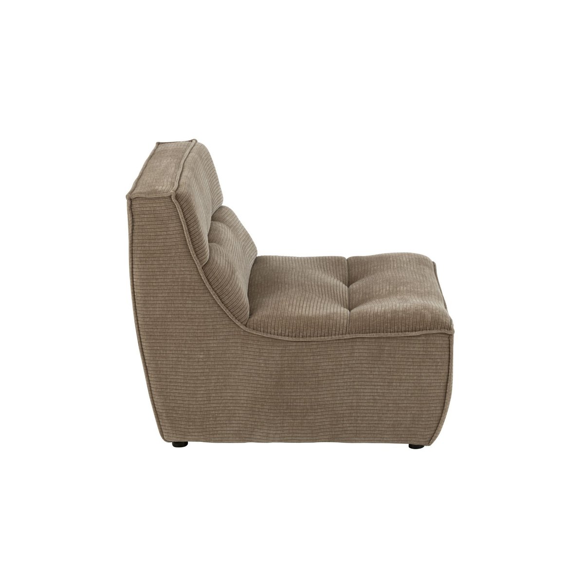 Fauteuil chauffeuse lounge en velours côtelé - LORENZO taupe, HELLIN, DEPUIS 1862