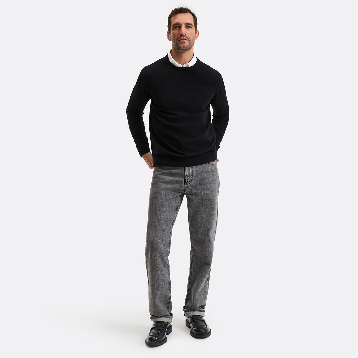 Pull scollo rotondo in cachemire nero , LA REDOUTE COLLECTIONS