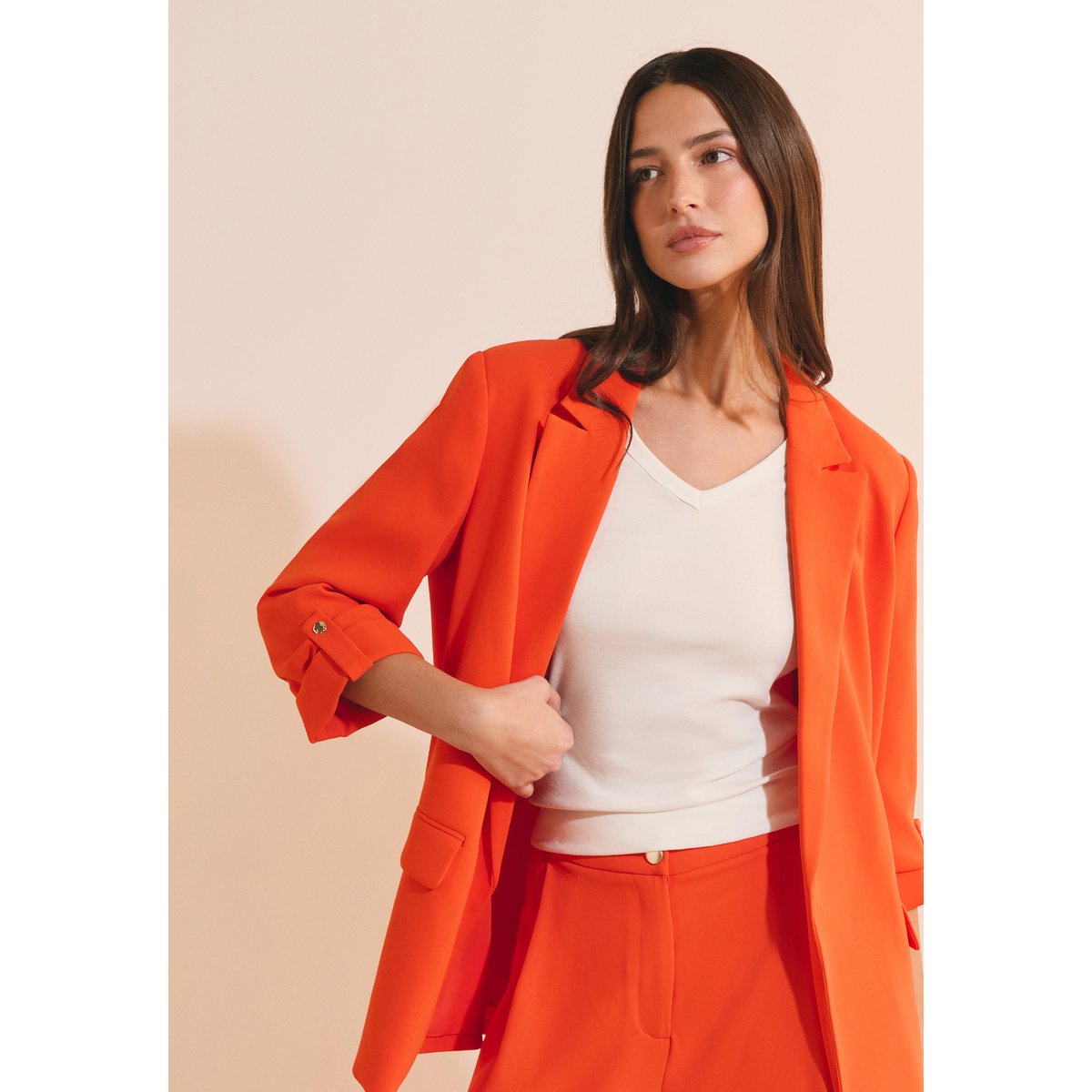 Veste blazer fluide VENUS orange, ETAM