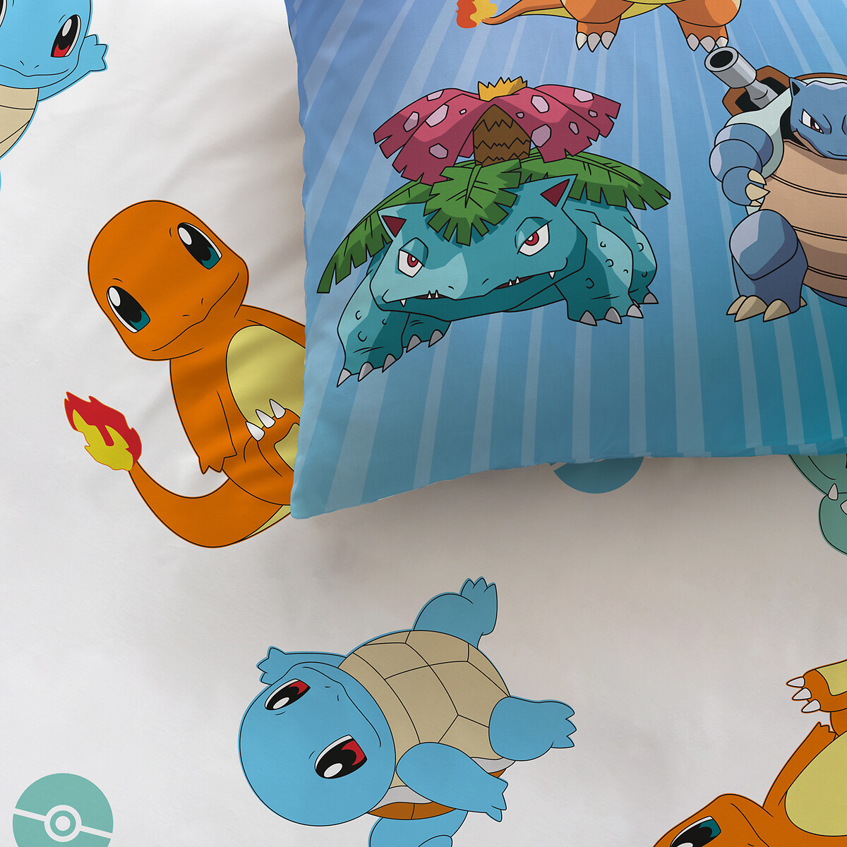 Parure de lit enfant, coton, taie carrée imprimé, POKEMON