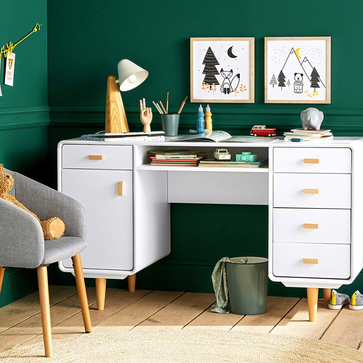 Cotapi Ash & Metal Table Lamp white, LA REDOUTE INTERIEURS