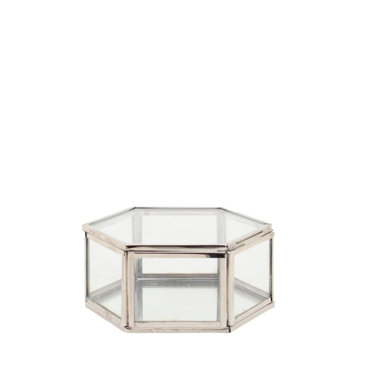 Boite hexagonale en verre 12x11cm gris, ORNAMI
