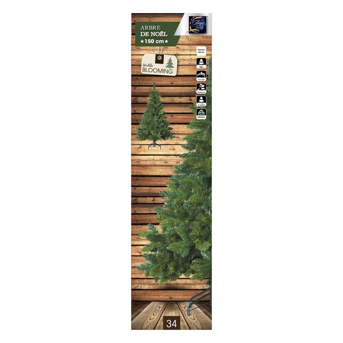 Sapin Blooming 150 cm vert vert, FEERIC LIGHTS & CHRISTMAS