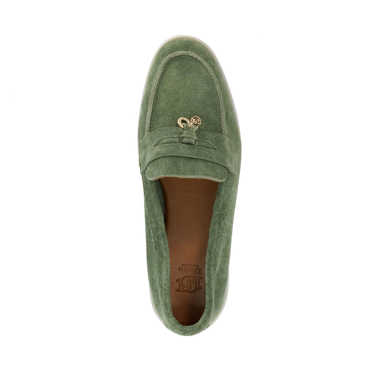 Mocassins en daim à enfiler - GRINNING green-suede, DUNE LONDON