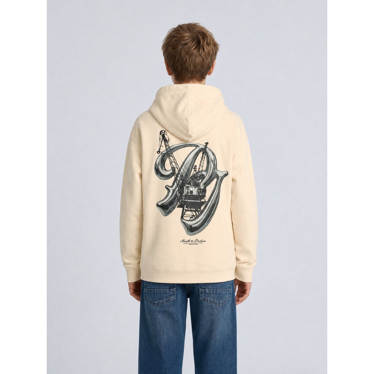 Sweat à capuche imprimé steelpark blanc stone white, PETROL INDUSTRIES