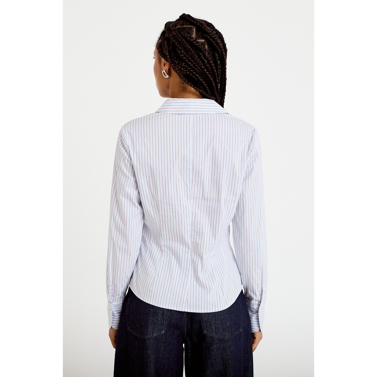 Chemise ajustée manches longues bleu, CACHE CACHE