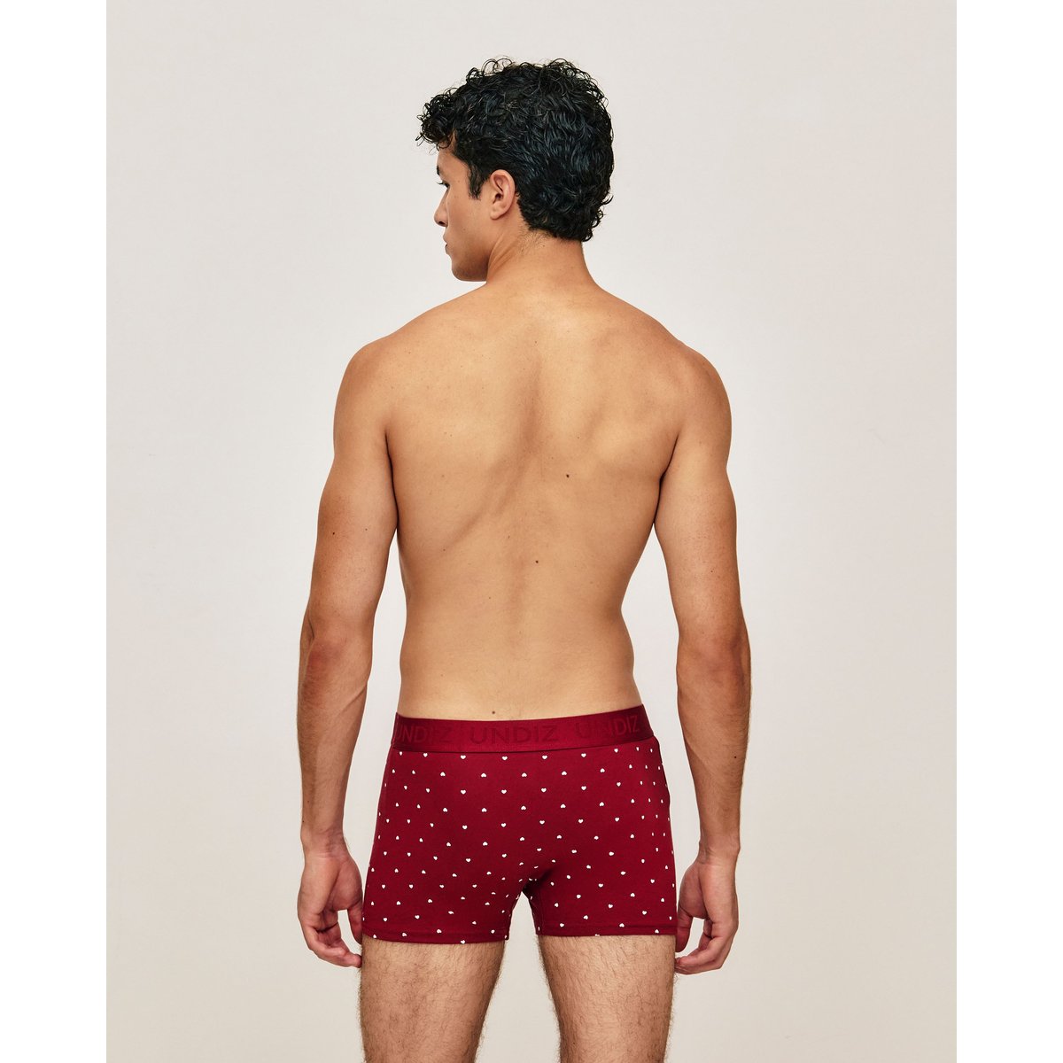 Boxer en coton imprimé coeurs REPEATIZ MINIH rouge, UNDIZ