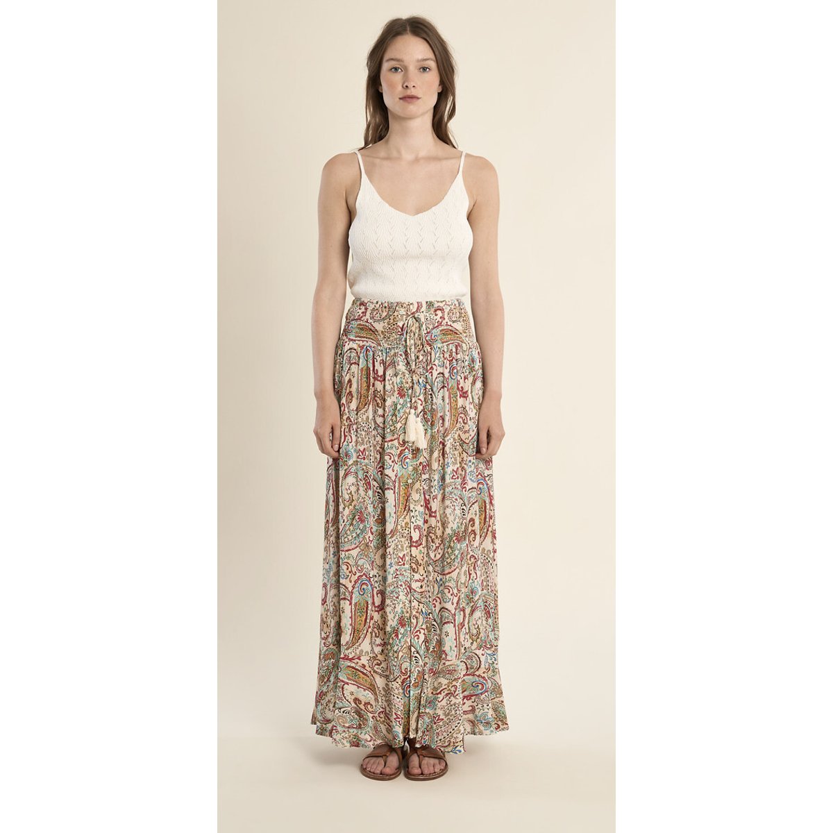 Jupe longue imprimée imprimé multicolore, MOLLY BRACKEN