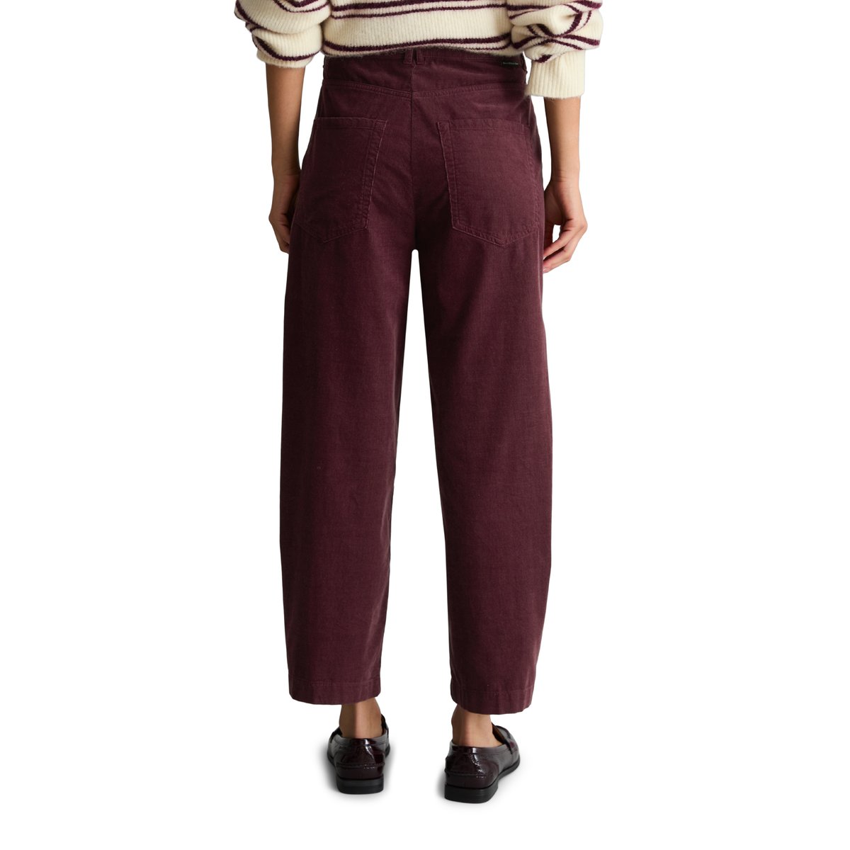 Pantalon en velours côtelé loose en coton organique rouge, MARC O’POLO DENIM