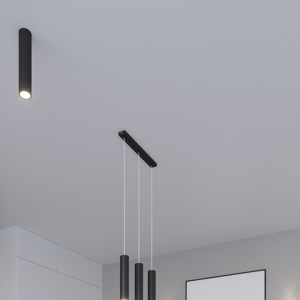 Suspension Acier Noir GU10 1 Lagos noir, EDEN