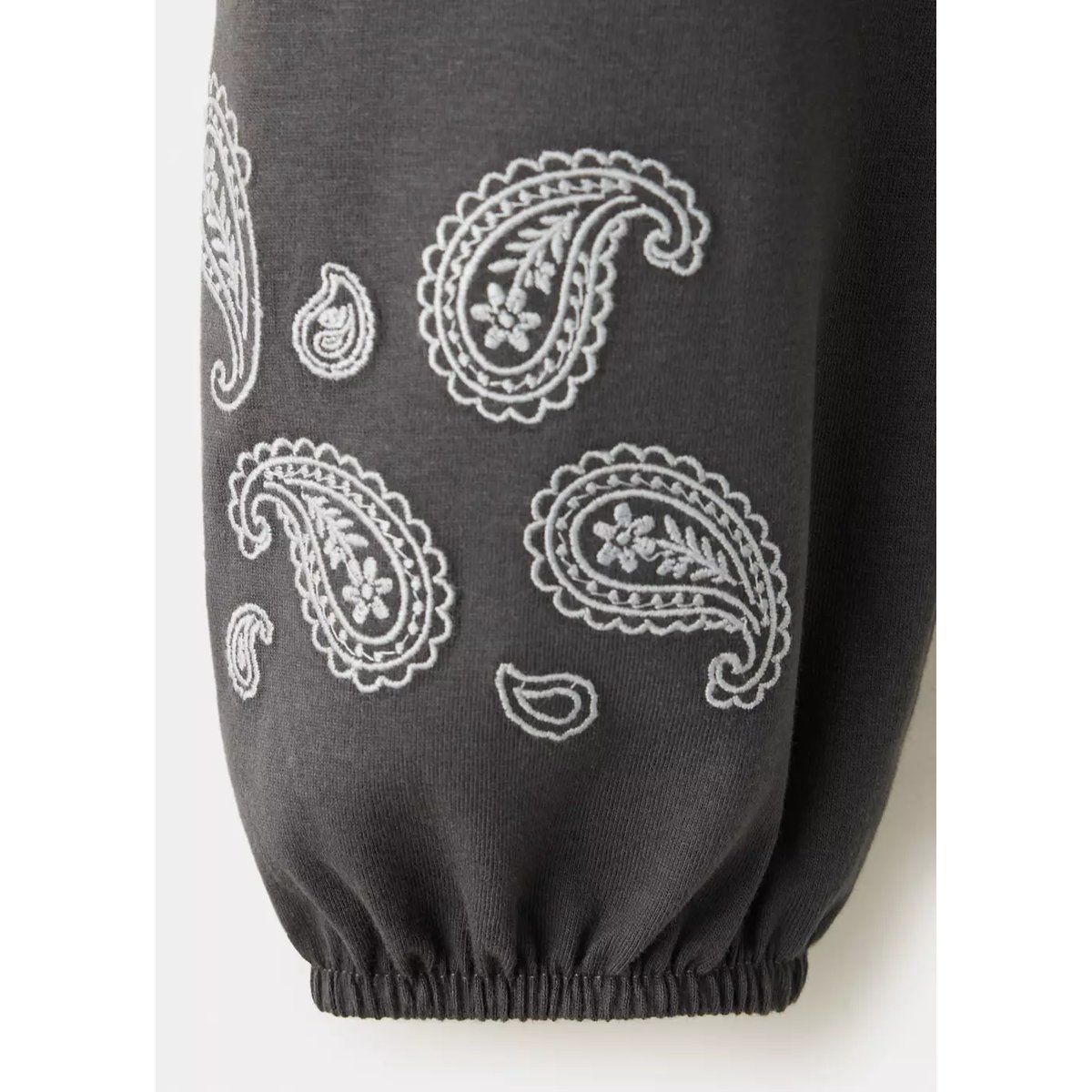T-shirt coton détails brodés gris anthracite, MANGO KIDS