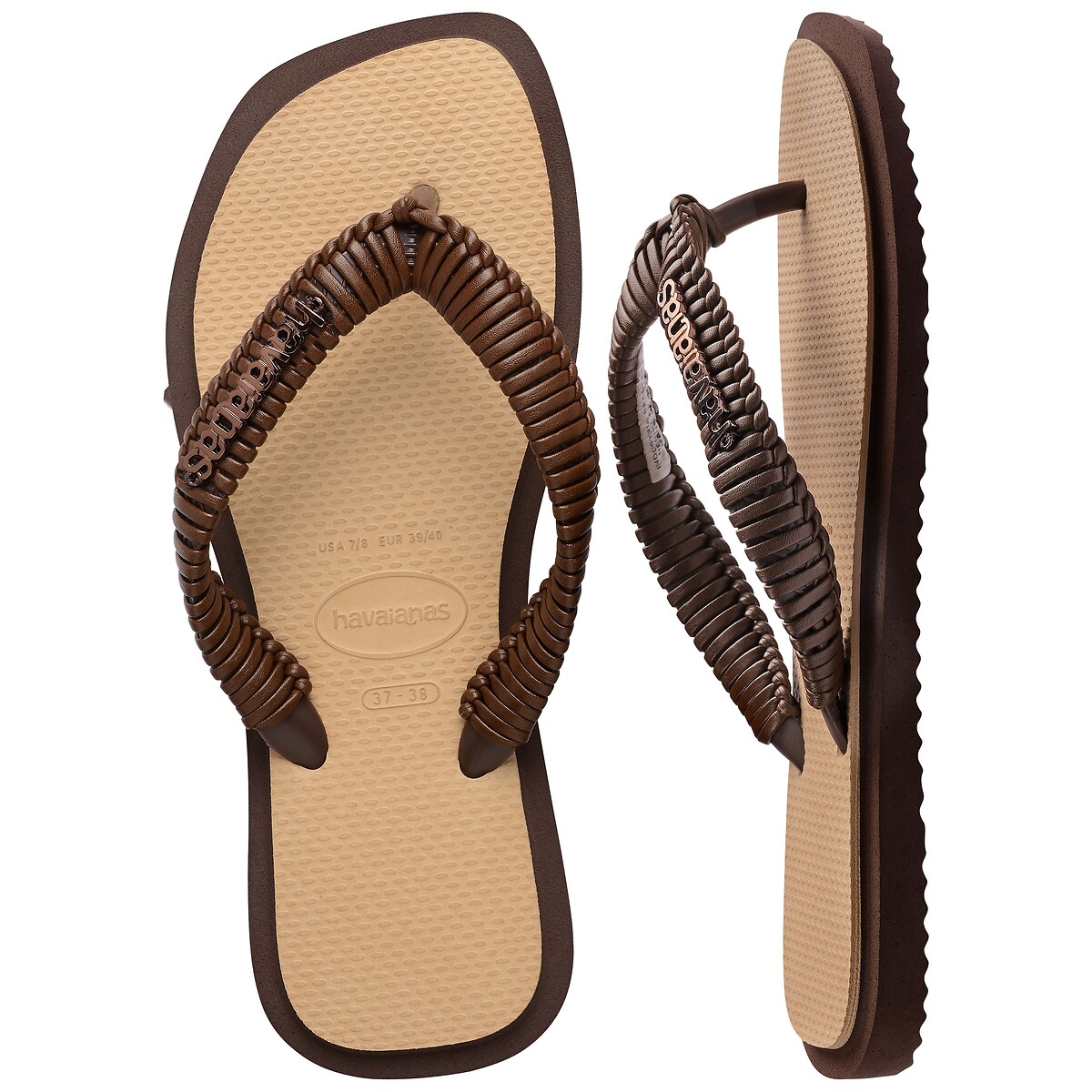 Tongs TOP SQUARE FUSION BOHO marron, HAVAIANAS
