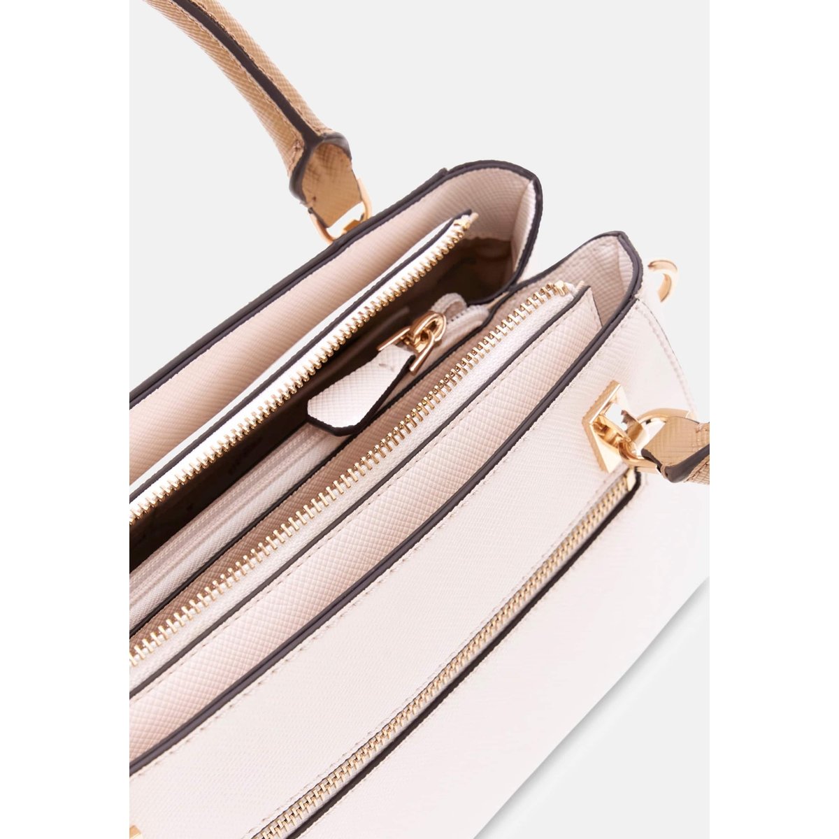 Sac À Main Noelle Saffiano beige, GUESS