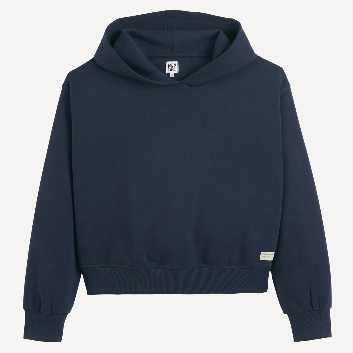 Hoodie in molton marineblauw, LA REDOUTE COLLECTIONS