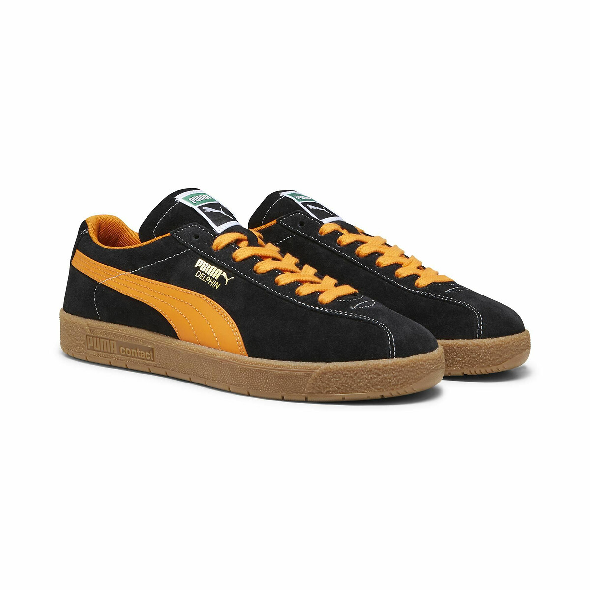 Baskets cuir Delphin noir/orange, PUMA