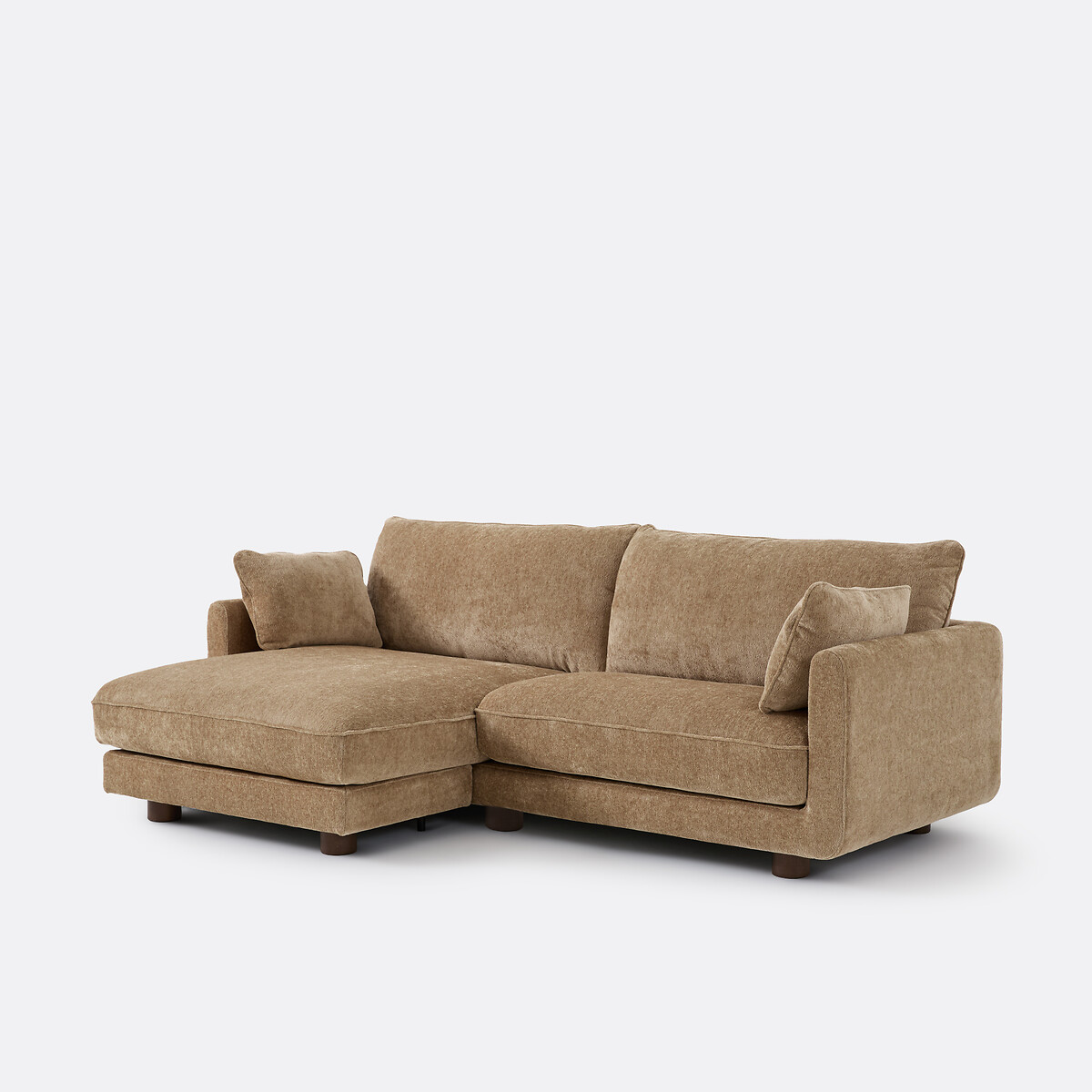 Canapé d'angle réversible, 3 places, en chenille épaisse, EMILIO beige doré, LA REDOUTE INTERIEURS