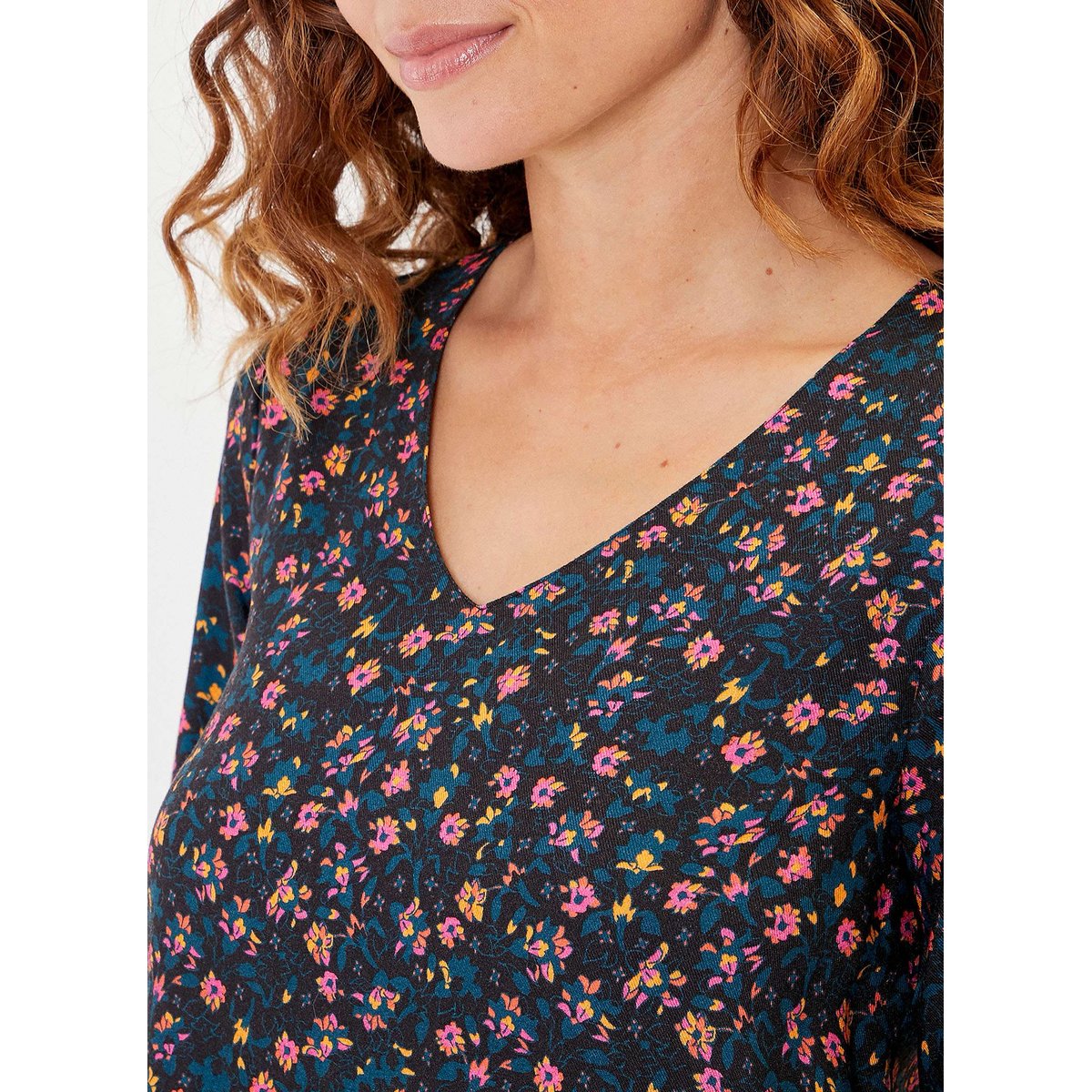 Robe évasée imprimée NOEMIE noir hindi, LA FIANCÉE