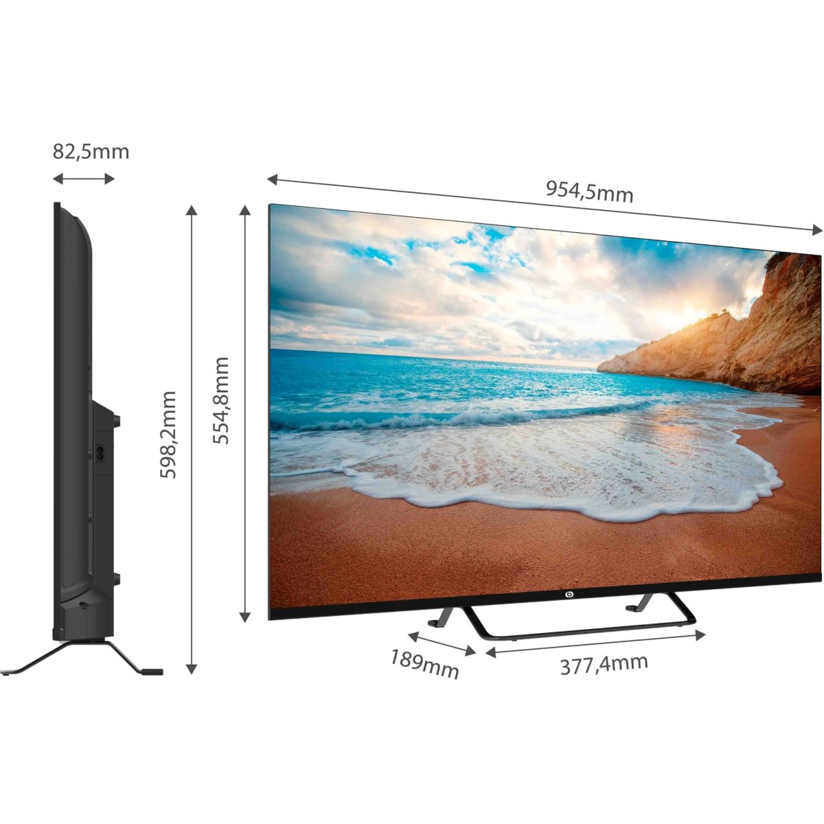 TV QLED 43QLED306 (2024) 43" (109 cm) 4K - Smart TV couleur unique, ESSENTIEL B