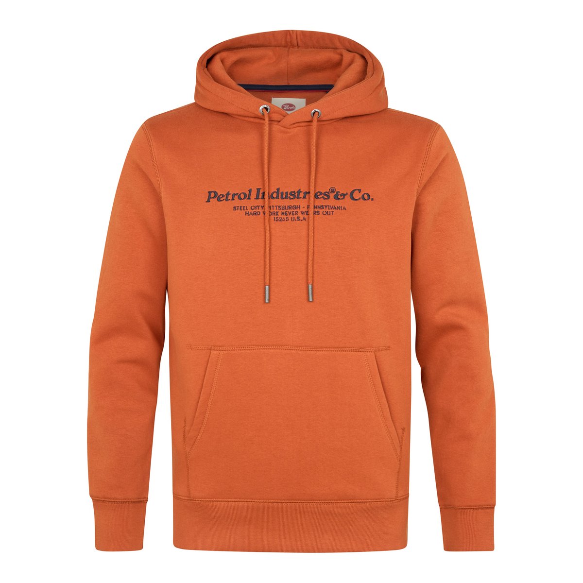 Sweat à capuche raglan imprimé cedarwood orange copper orange, PETROL INDUSTRIES