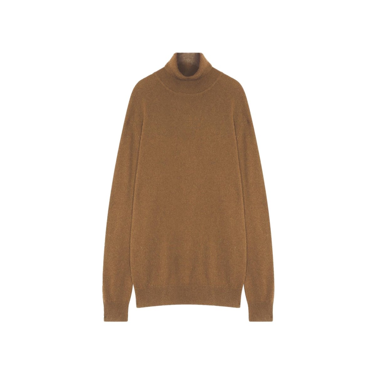 Pull Col Roulé Noisette Connor marron clair, JUST CASHMERE